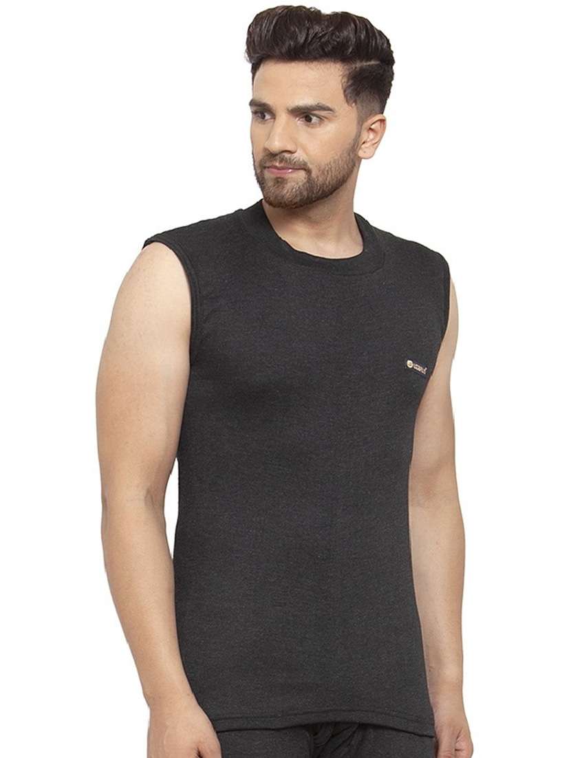 men solids cotton blend vest - 19495103 - Standard Image - 2