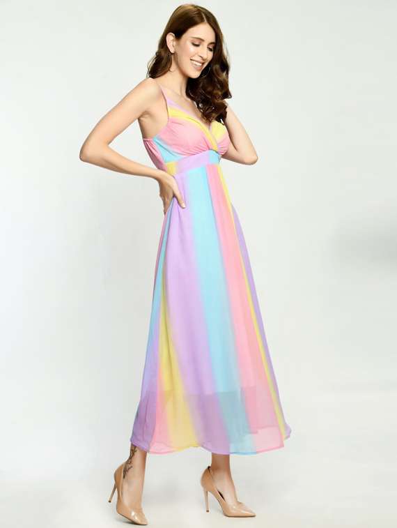 Women's Fit & Flare Self Design Dress