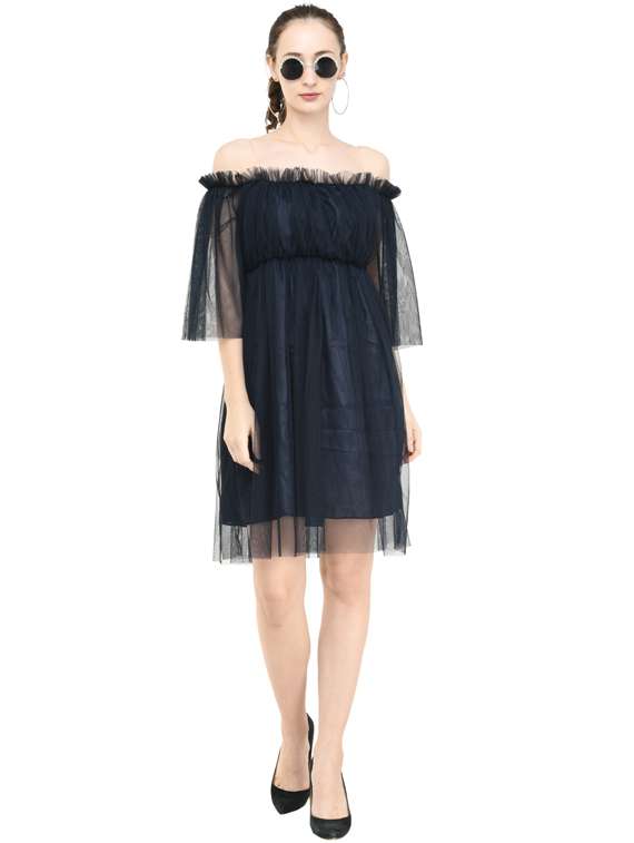 women's fit & flare solid dress