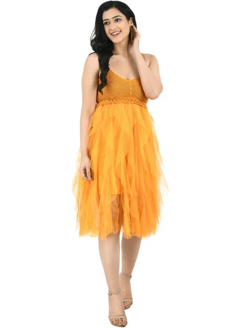 women's ruffle knee length dress - 19495204 - Standard Image - 0