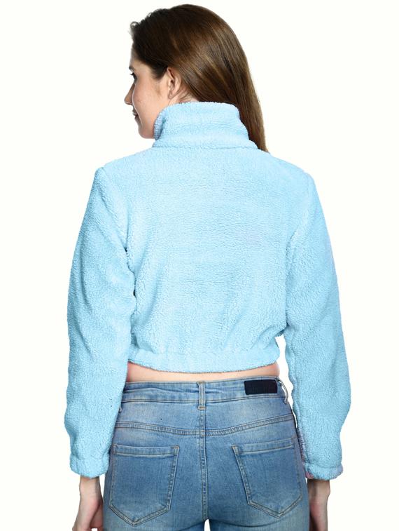 women high neck crop pullover - 19495226 - Standard Image - 2