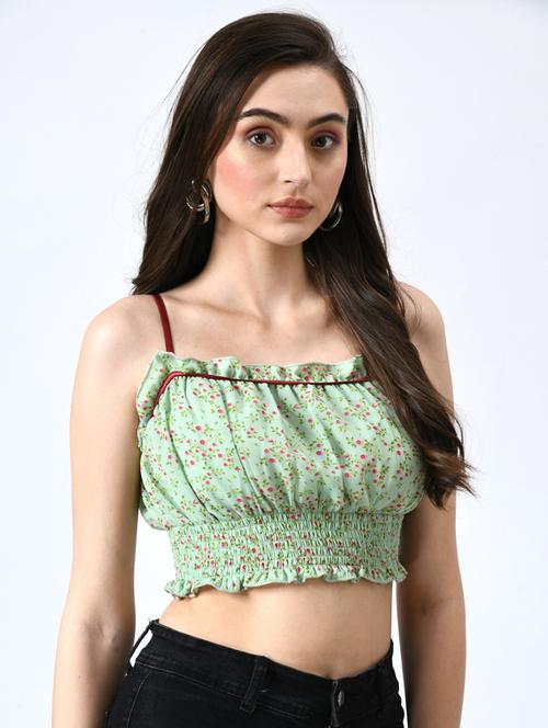 women's crop shoulder strap top - 19495247 - Standard Image - 0