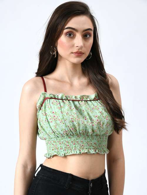 women's crop shoulder strap top - 19495248 -  Standard Image - 0