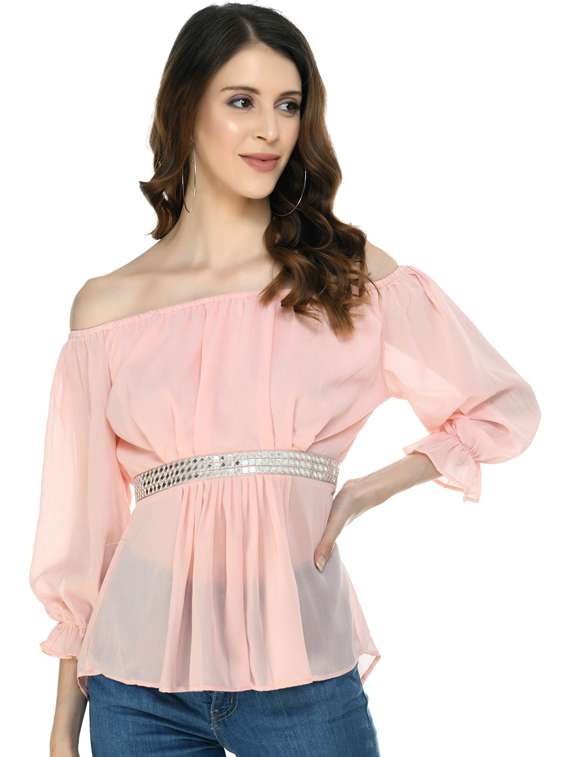 women's peplum off shoulder top - 19495252 -  Zoom Image - 0