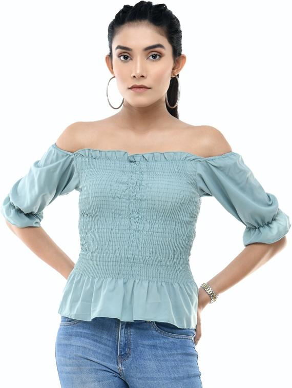 women's blouson off shoulder top - 19495285 -  Zoom Image - 0