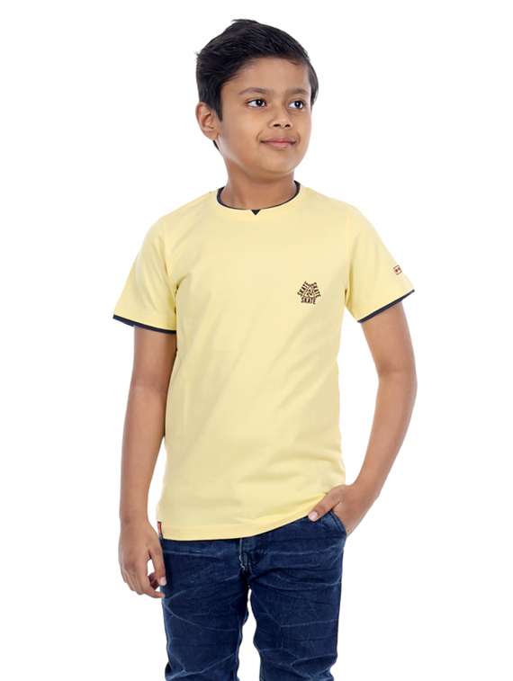 yellow solid t-shirt