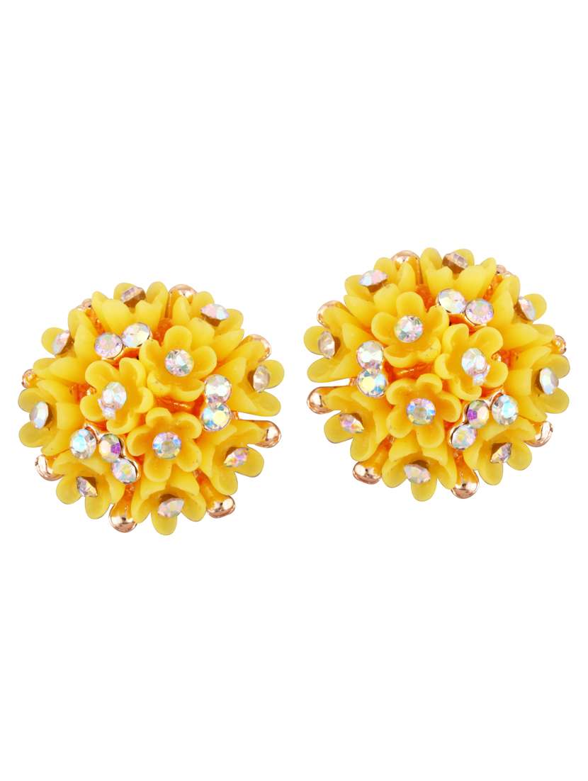 yellow brass studs earring