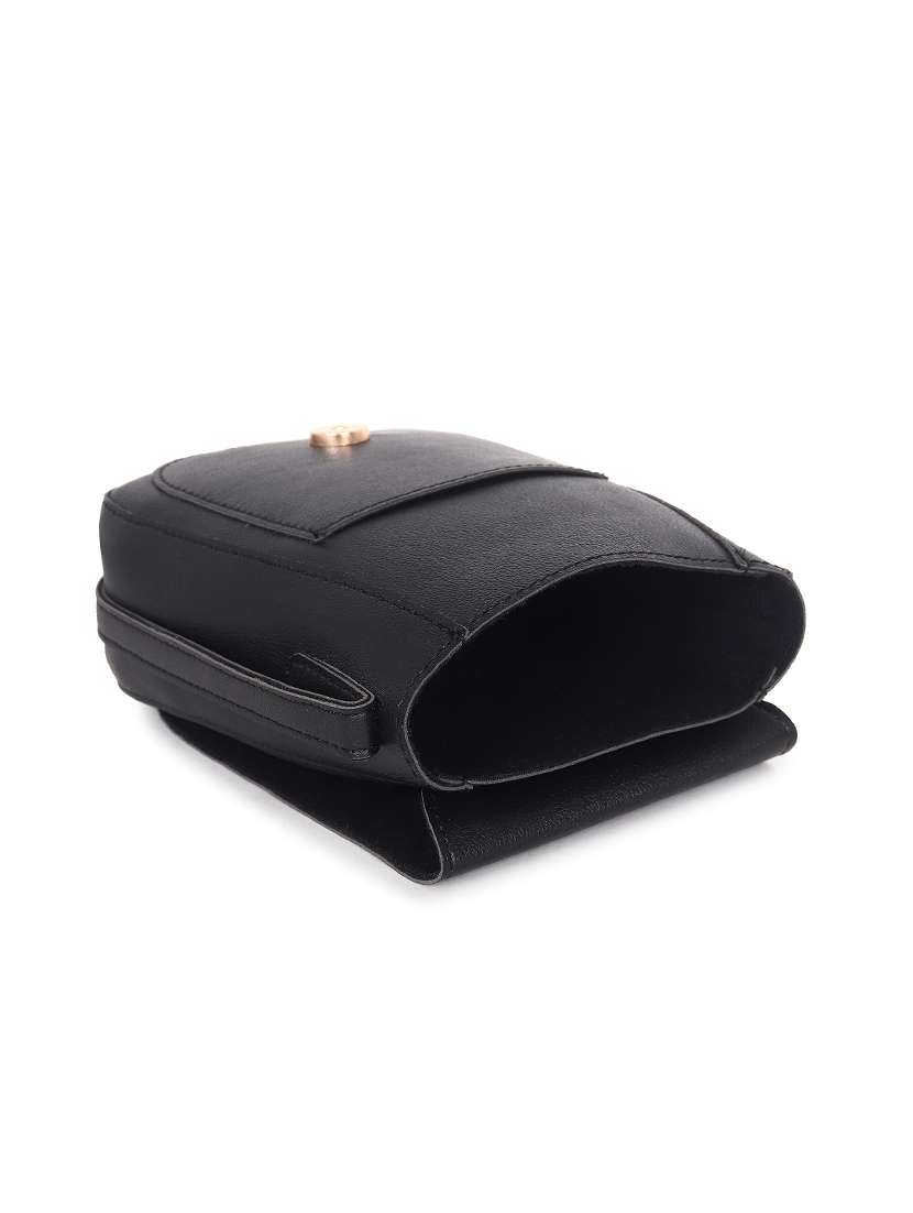 black leatherette (pu) sling bag - 19495474 - Standard Image - 2
