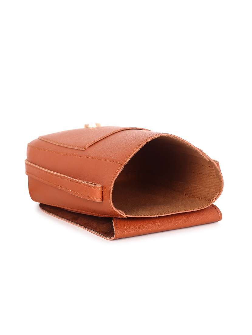 tan leatherette (pu) sling bag - 19495479 -  Standard Image - 2