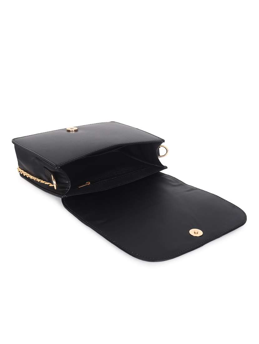 black leatherette (pu) sling bag - 19495493 -  Standard Image - 2