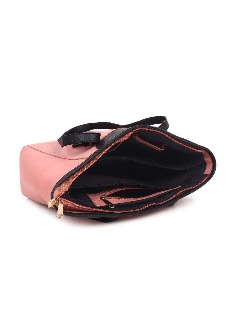 pink leatherette (pu) structured tote - 19495509 - Standard Image - 2