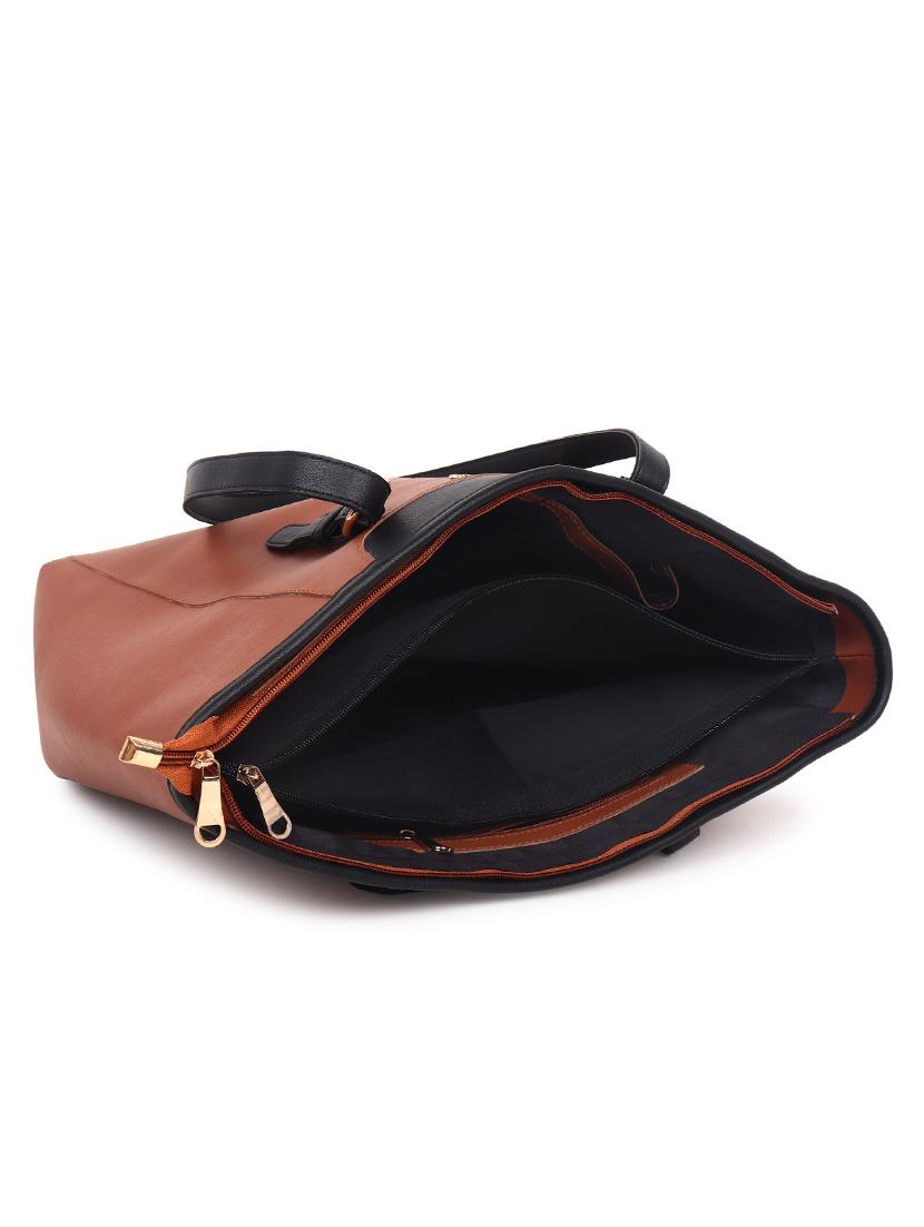tan leatherette (pu) structured tote - 19495510 - Standard Image - 2