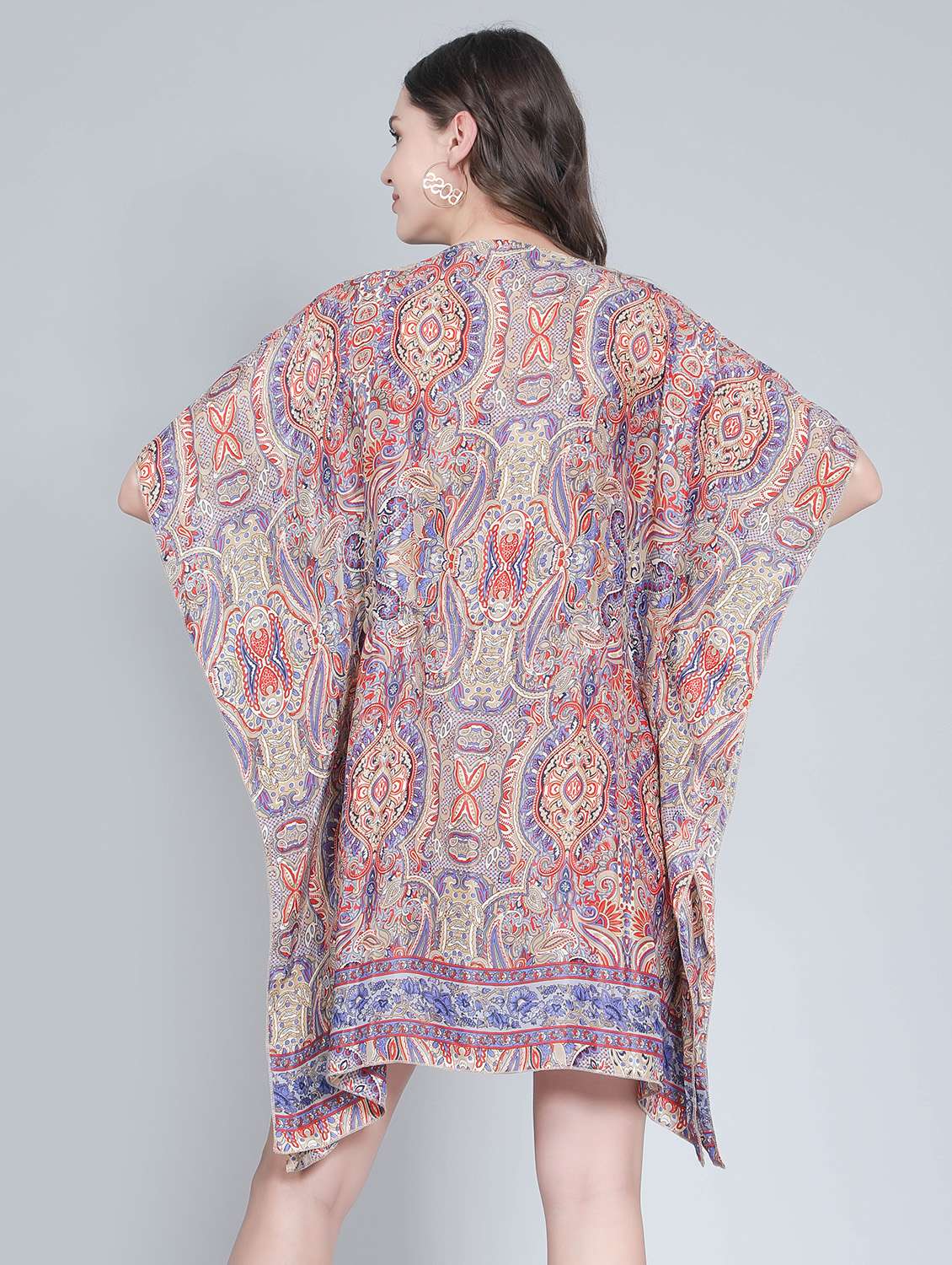 multi colored printed silk blend kaftan  - 19495516 -  Standard Image - 2