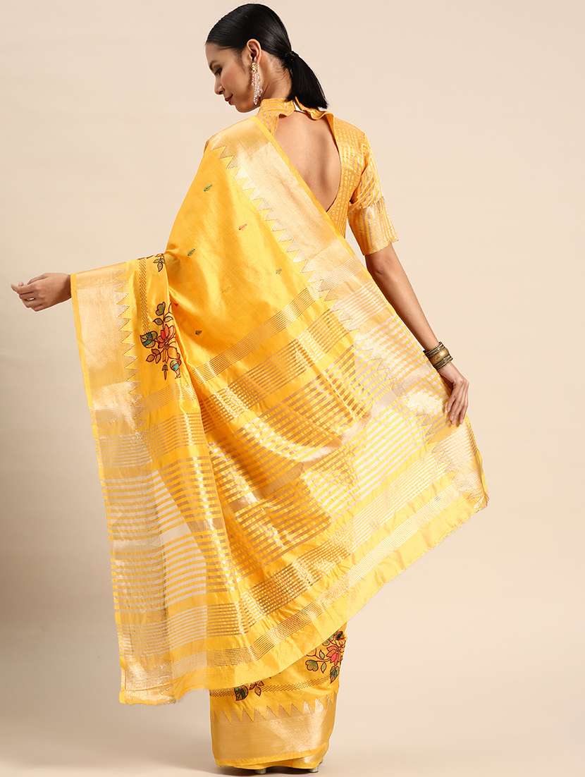 self design embroidered saree with blouse - 19503513 -  Standard Image - 2