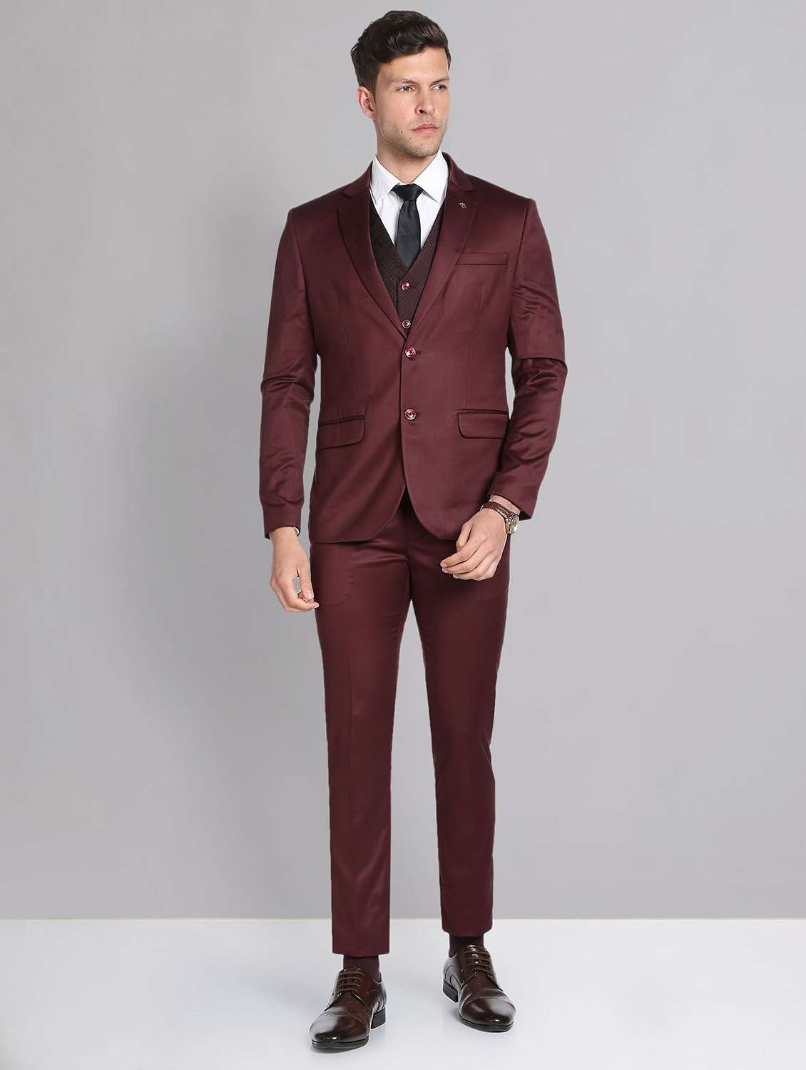 red terry rayon single breasted suit