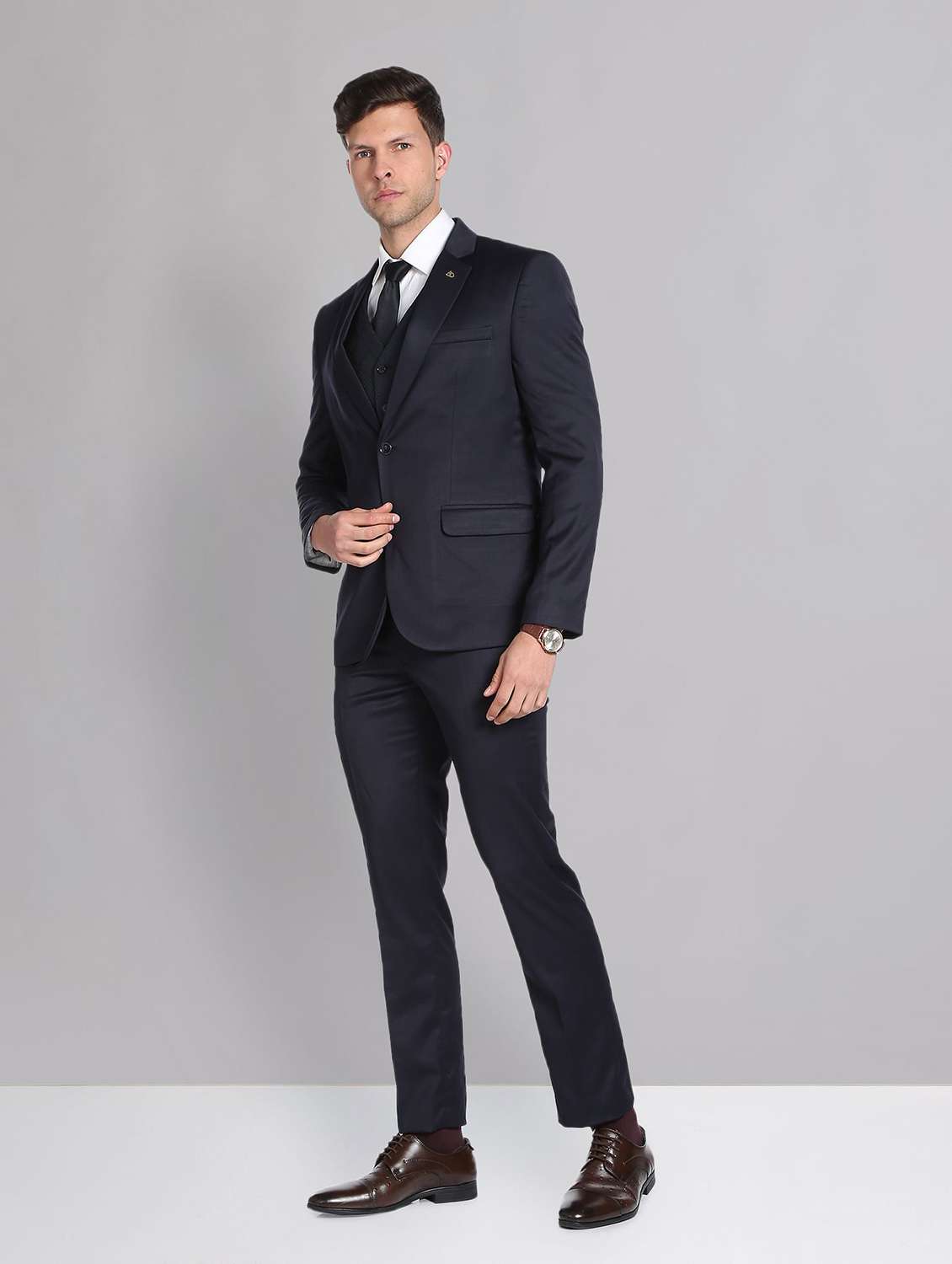 blue terry rayon single breasted suit - 19504070 -  Standard Image - 2