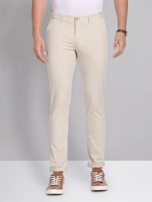 beige cotton chinos casual trousers - 19504074 -  Standard Image - 0