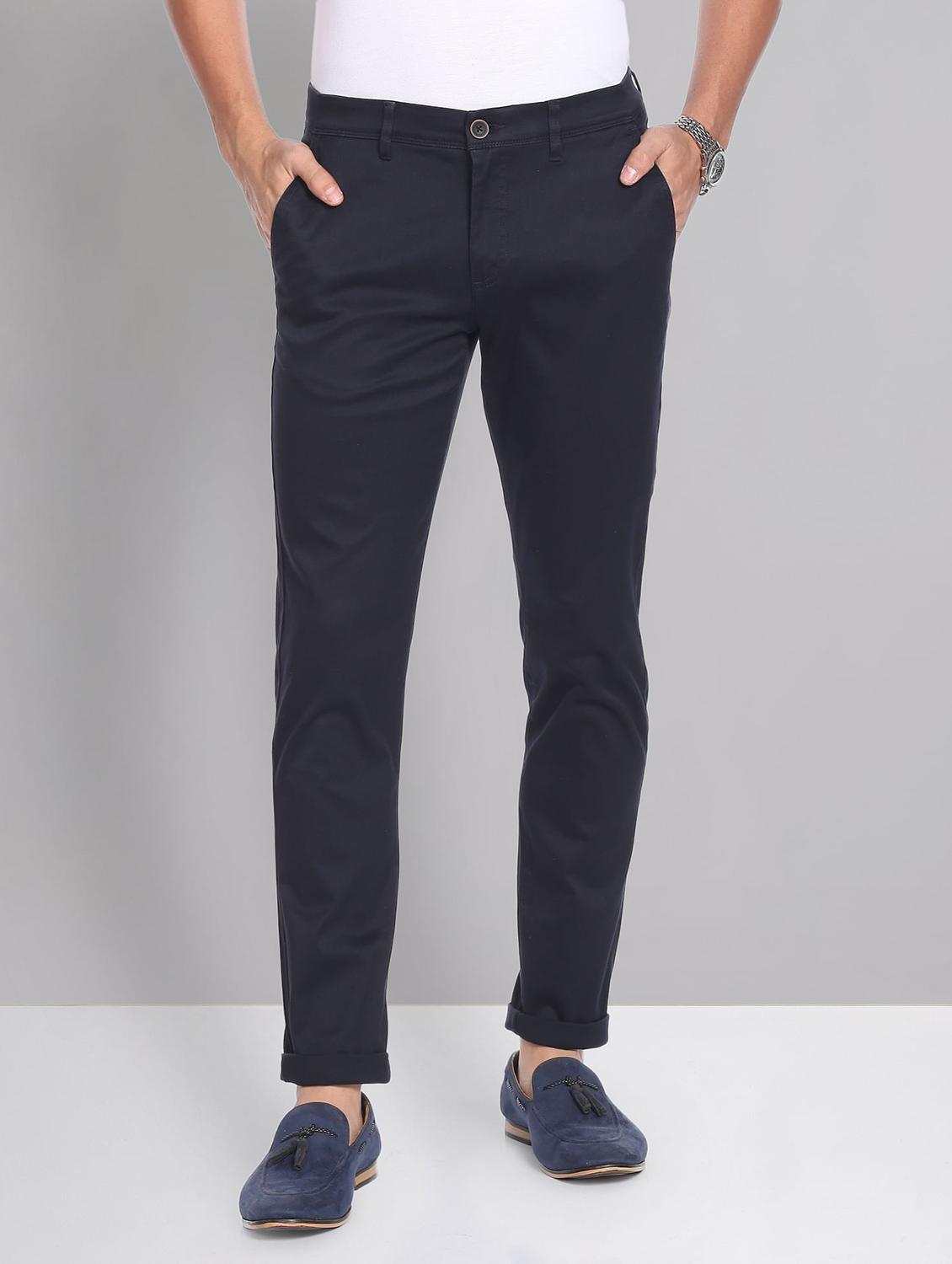 blue cotton chinos casual trousers - 19504084 - Zoom Image - 0