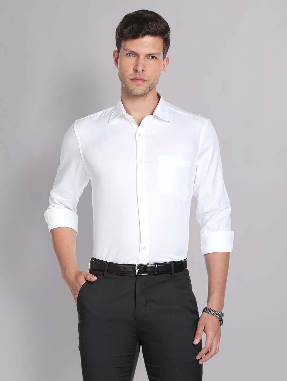 mens solids formal shirt