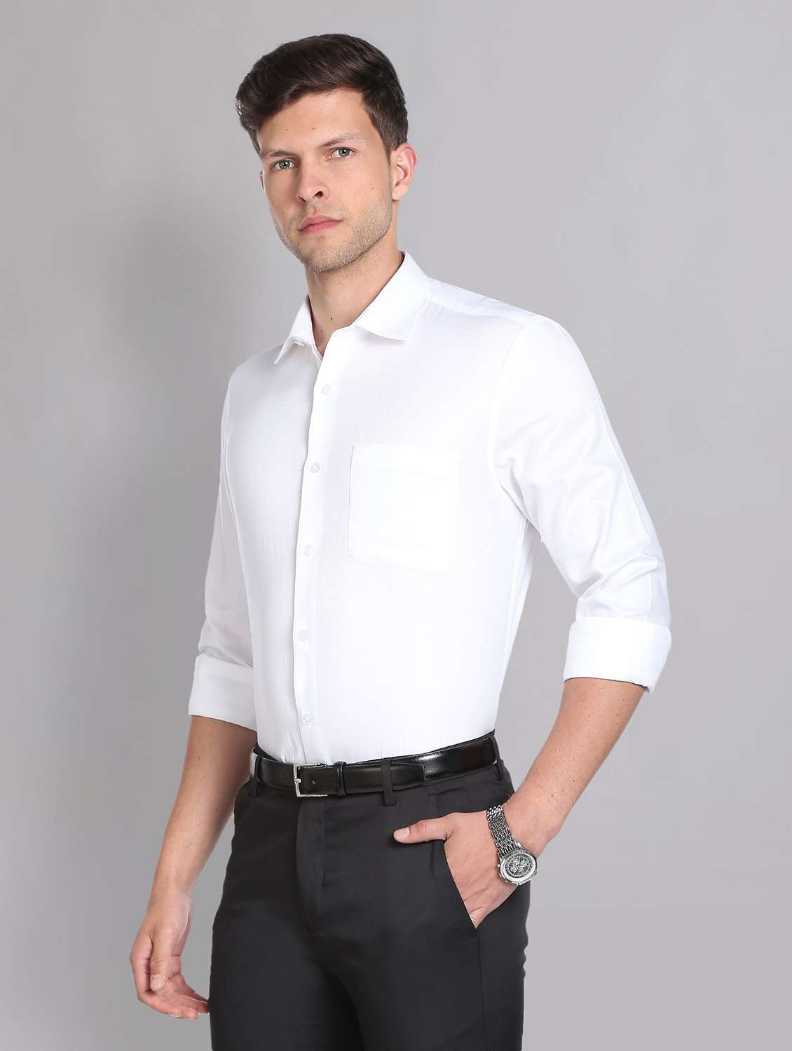 mens solids formal shirt - 19504093 -  Standard Image - 2