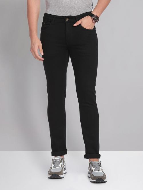 black solid mid rise jeans - 19504118 - Standard Image - 0