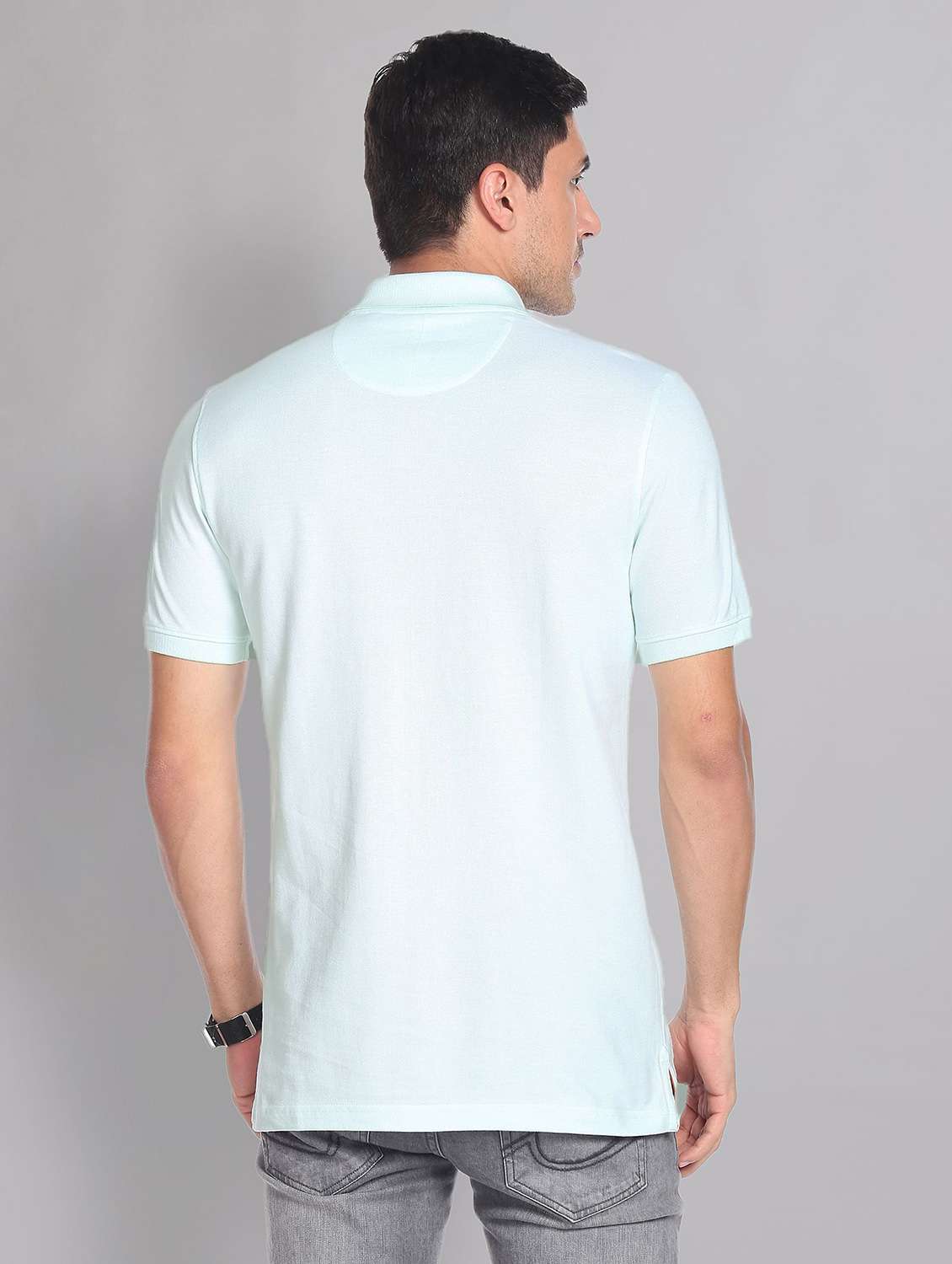 men solid cotton polo t-shirt - 19504141 - Standard Image - 2