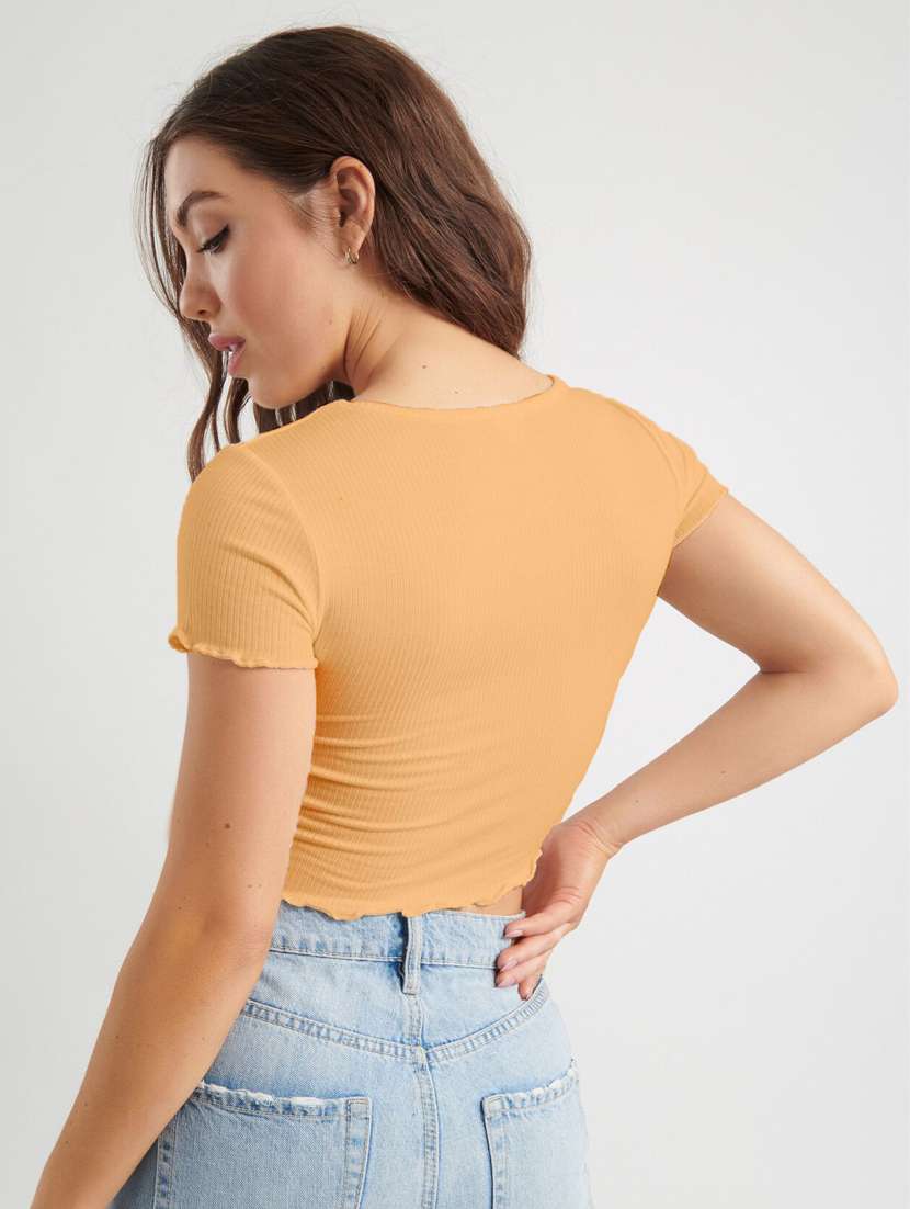 women's crop scoop neck top - 19504193 - Standard Image - 2