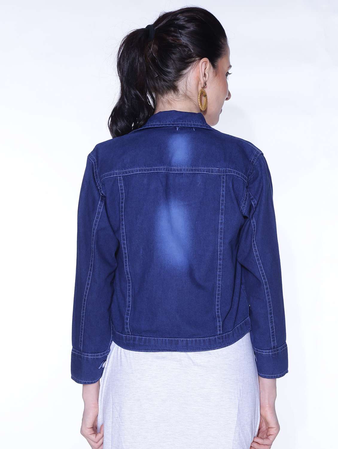 denim solid jacket - 19509370 - Standard Image - 2
