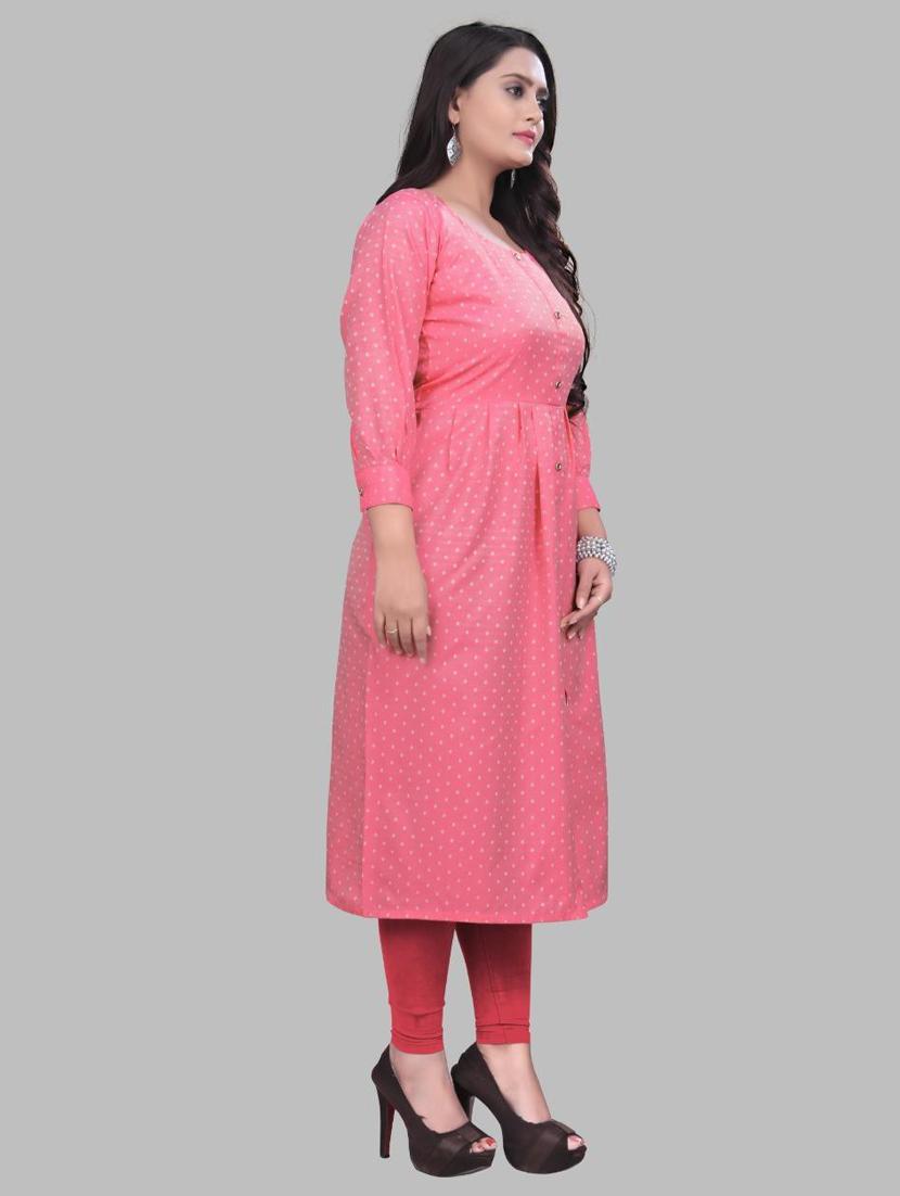round neck straight front slit kurta - 19514305 - Standard Image - 2