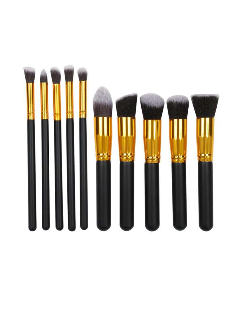favon pack of 10 professional makeup brushes(color may vary)