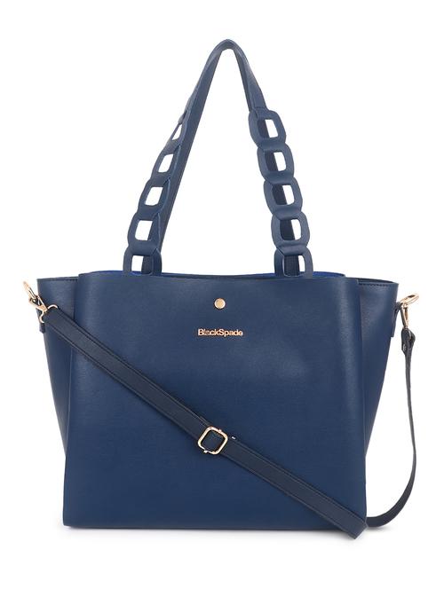 blue leatherette (pu) handbag - 19517985 -  Standard Image - 0