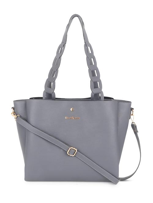 grey leatherette (pu) handbag - 19517987 - Standard Image - 0