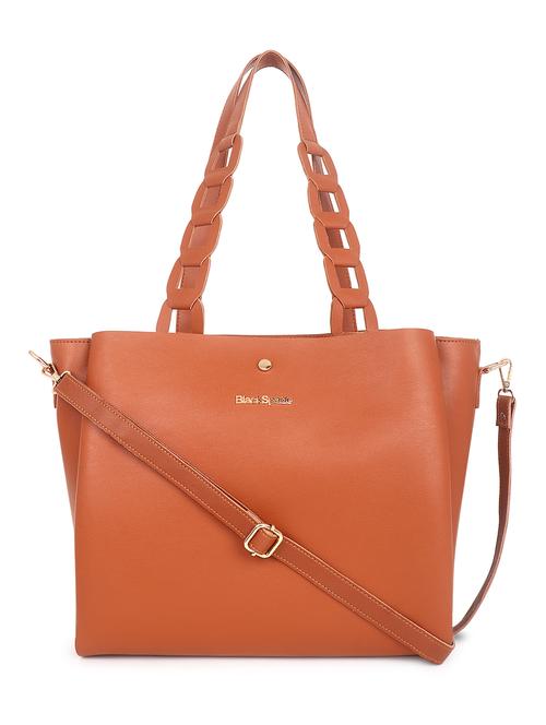 tan leatherette (pu) handbag - 19517989 - Standard Image - 0