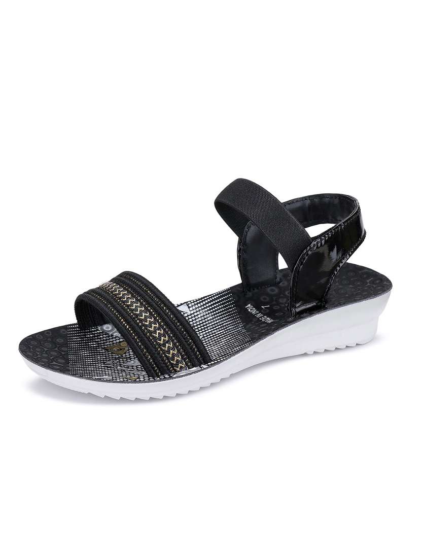 black back strap sandal