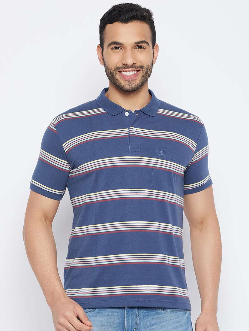 men short sleeves striped polo t-shirt 