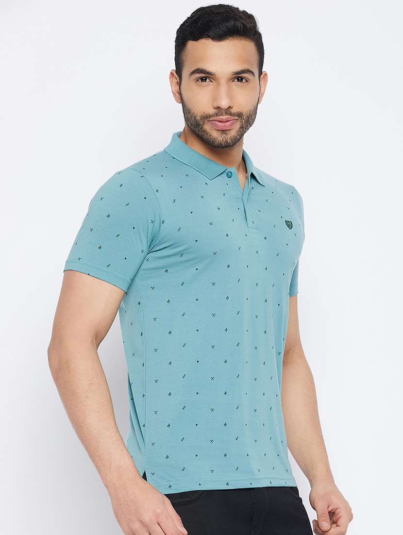 men short sleeves printed polo t-shirt  - 19519448 -  Standard Image - 2