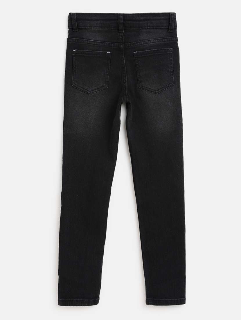 Boy's Plain Skinny Fit Jeans - 19520401 -  Standard Image - 2