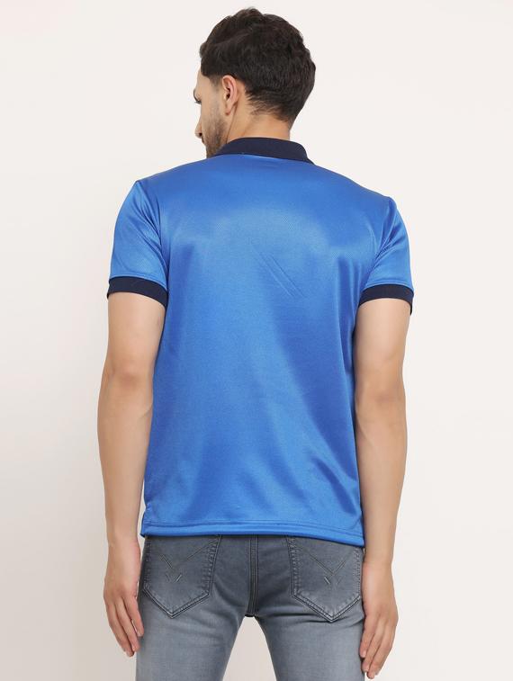 blue printed polo t-shirt - 19520423 - Standard Image - 2
