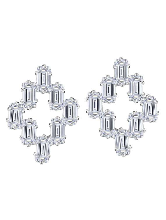 silver brass studs earring