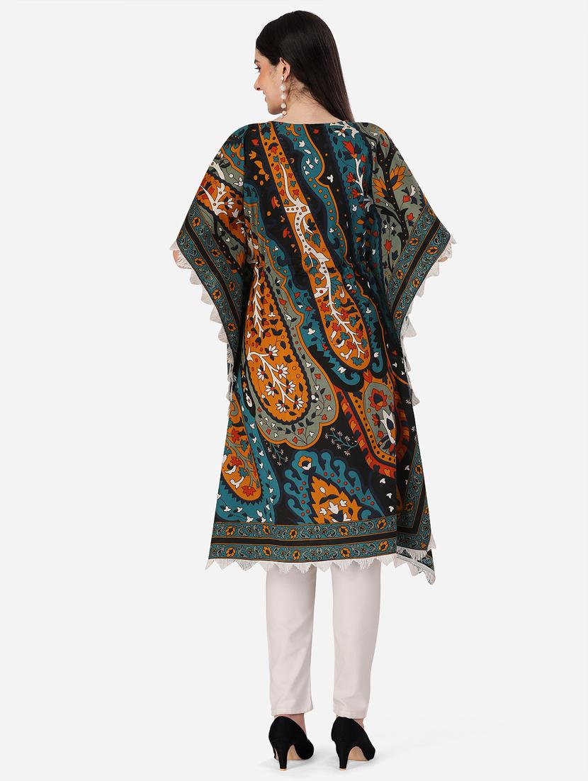 women v neck printed kaftan - 19521945 - Standard Image - 2