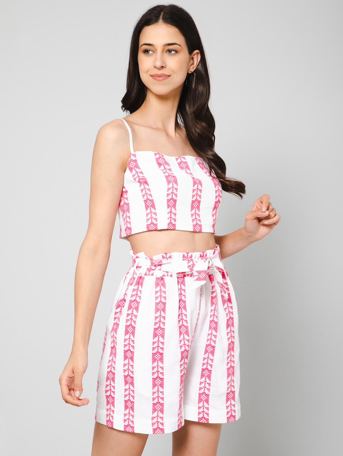 cami neck printed top and shorts set co-ord - 19522268 - Standard Image - 2