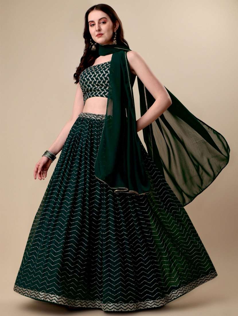 embellished flared lehenga - 19522410 - Standard Image - 2