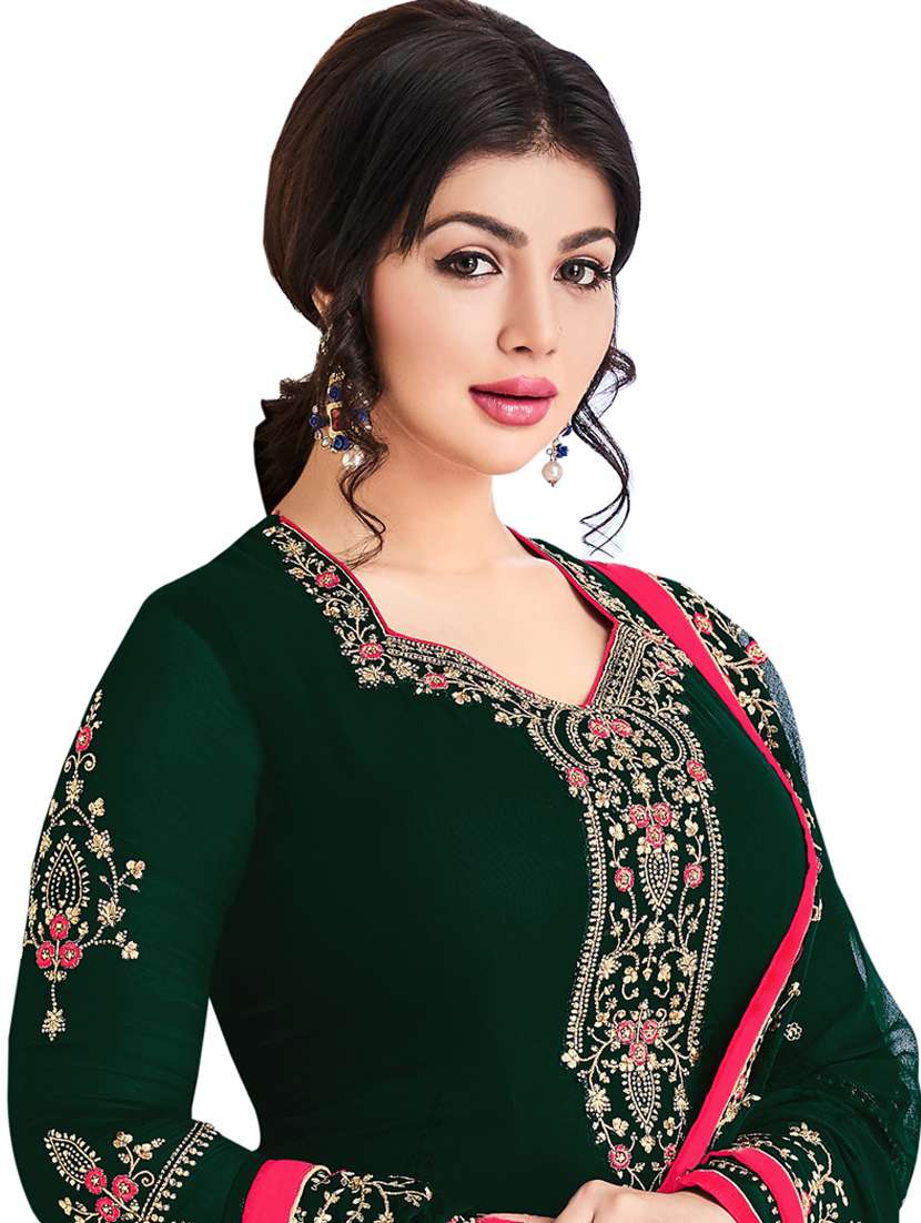 green semi-stitched salwar suit - 19522583 - Standard Image - 2