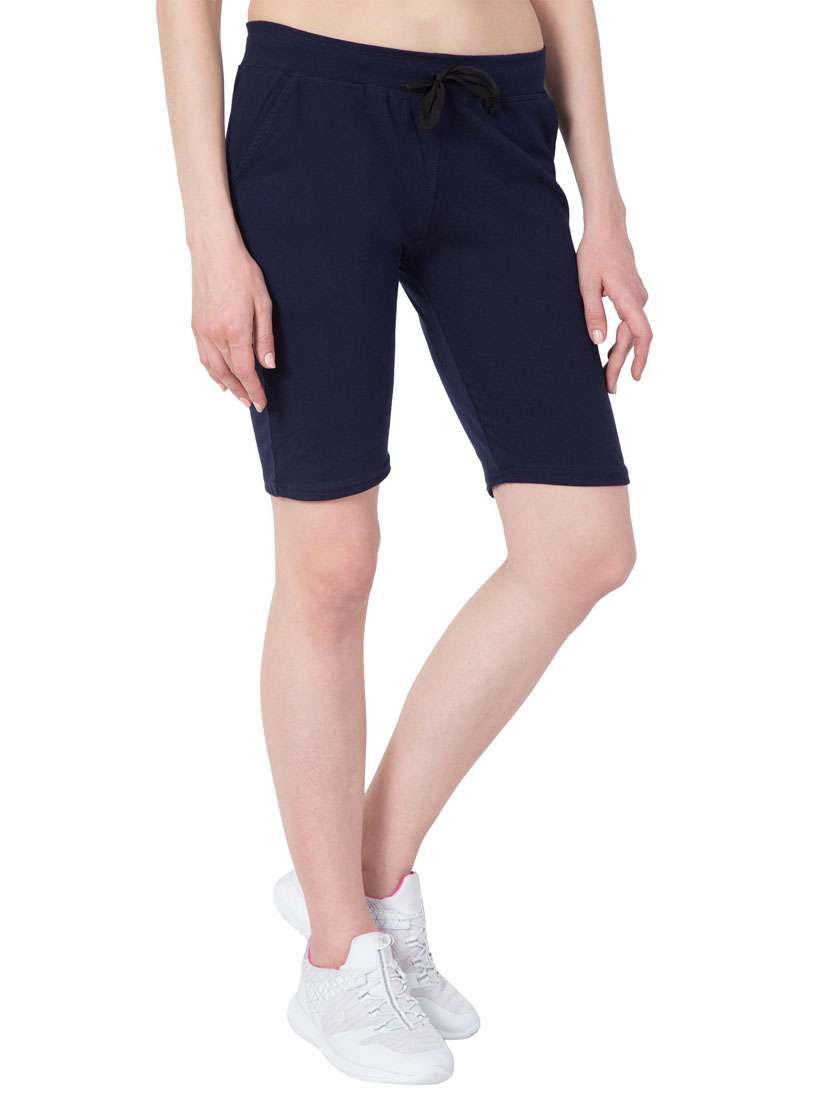 dark blue mid rise solid shorts  - 19523252 -  Standard Image - 2
