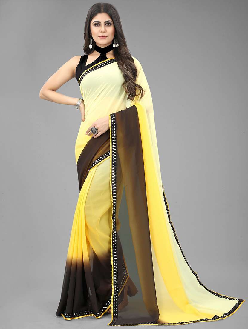 women ombre bodered saree with blouse