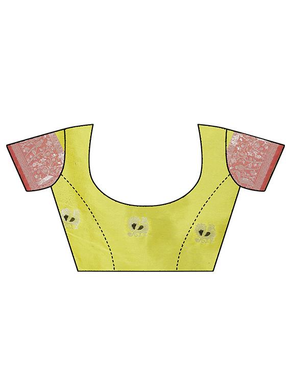 women's self design lime colored saree with blouse - 19532912 - Standard Image - 2