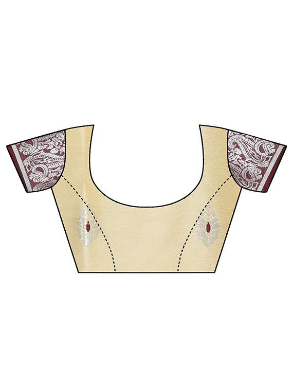 women's self design taupe colored saree with blouse - 19532929 -  Standard Image - 2