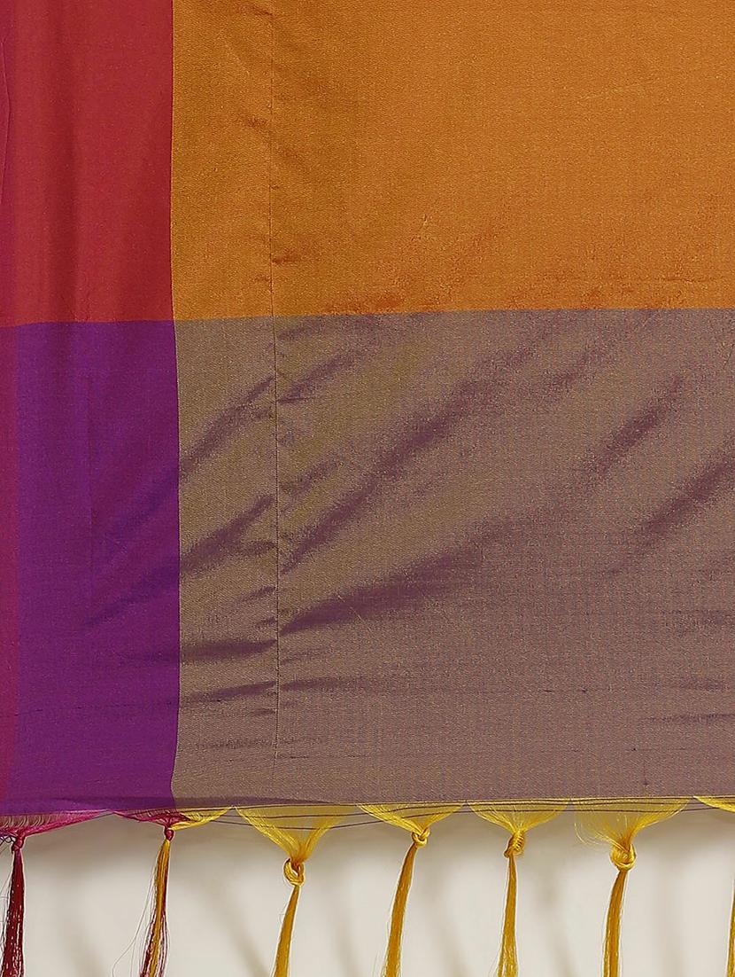 women's color block multi colored saree with blouse - 19533325 - Standard Image - 2