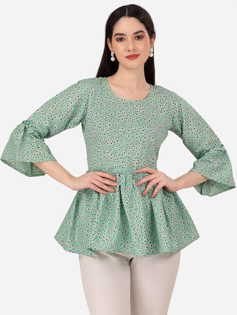 round neck printed top - 19533667 -  Zoom Image - 0