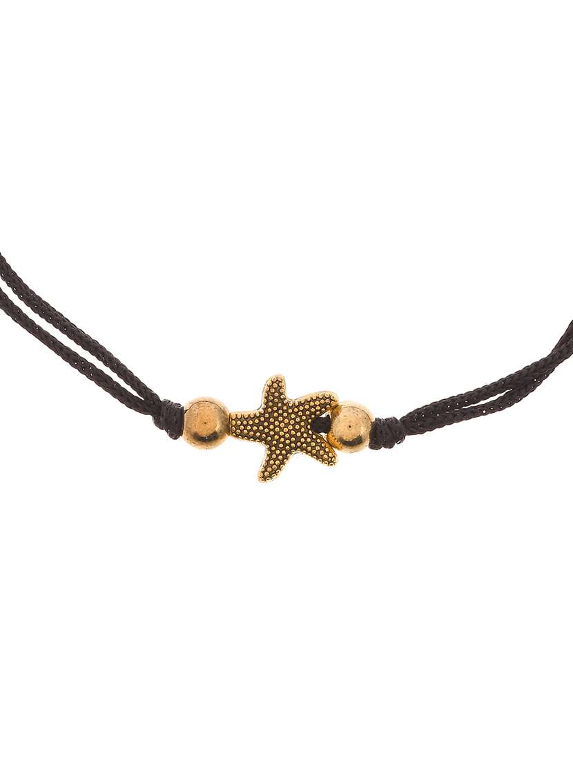 oxidised gold star fish charm bead anklet - 19536445 - Standard Image - 2